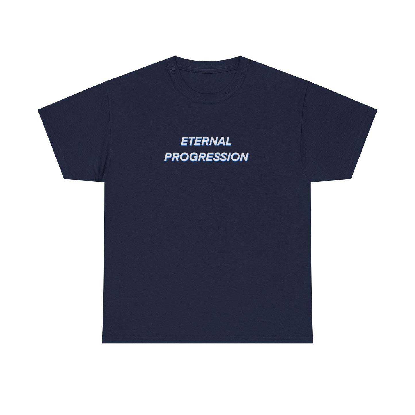 Eternal Progression shirt with blueprint sketch on back