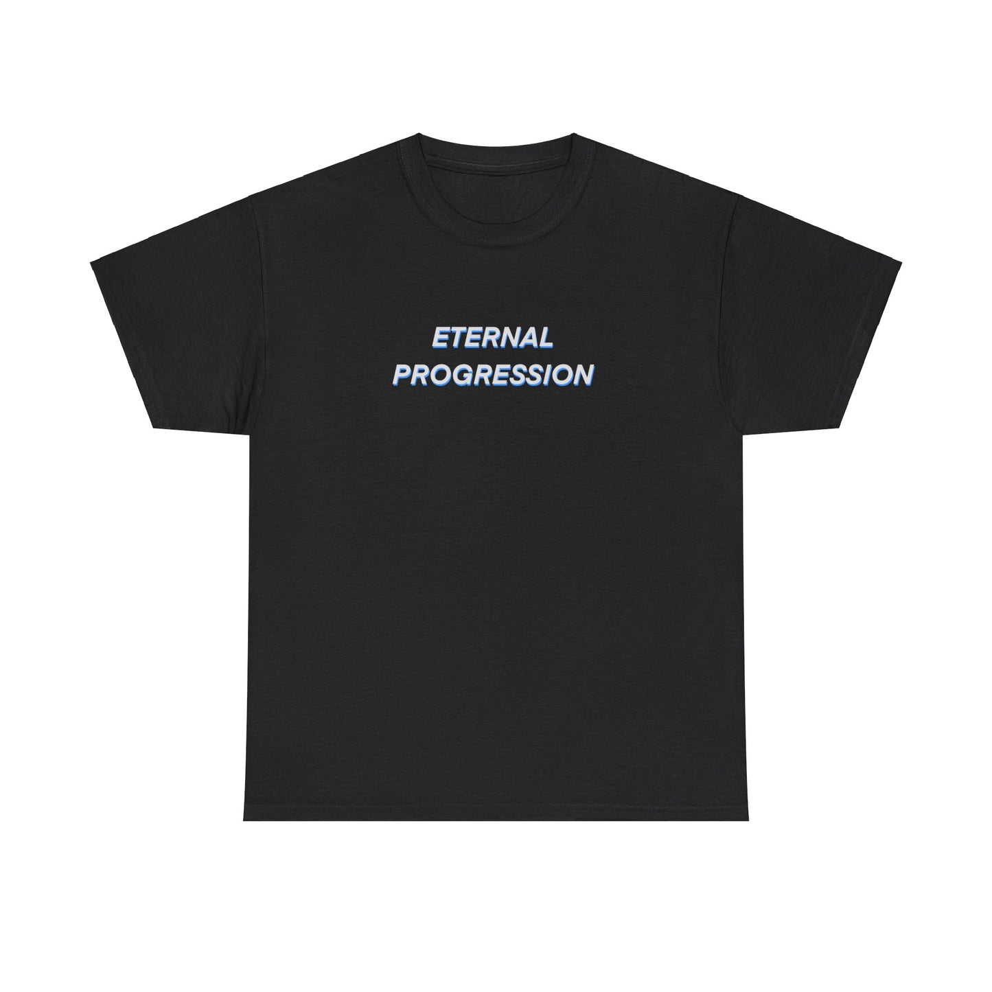 Eternal Progression shirt with blueprint sketch on back