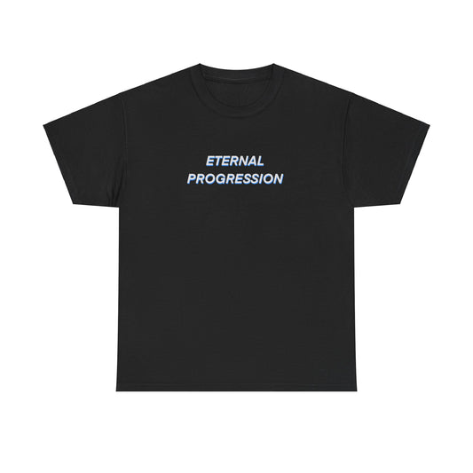 Eternal Progression shirt with blueprint sketch on back